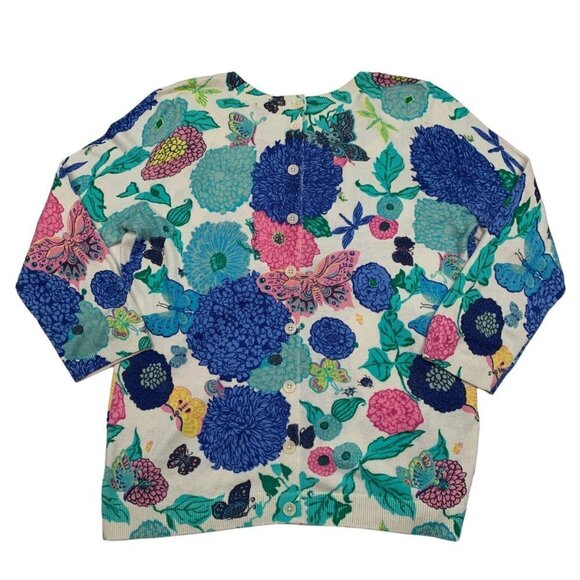 Talbots Pullover Floral/Butterfly Lightweight Spring Sweater Women's Size Medium - Picture 2 of 5